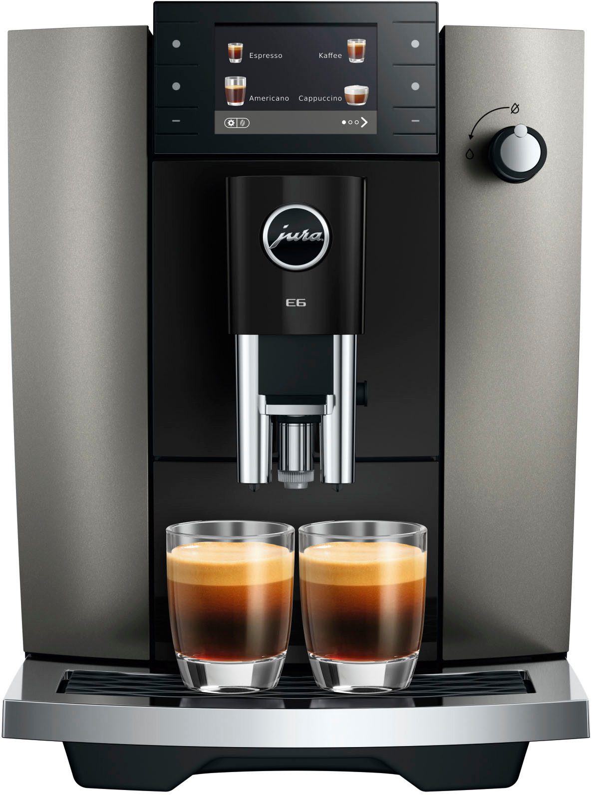 JURA Kaffeevollautomat 15828 E6 (ED), Dark Inox, 17 Spezialitäten, Hot&Light Brew, Energiesparmodus – Bild 2 von 5