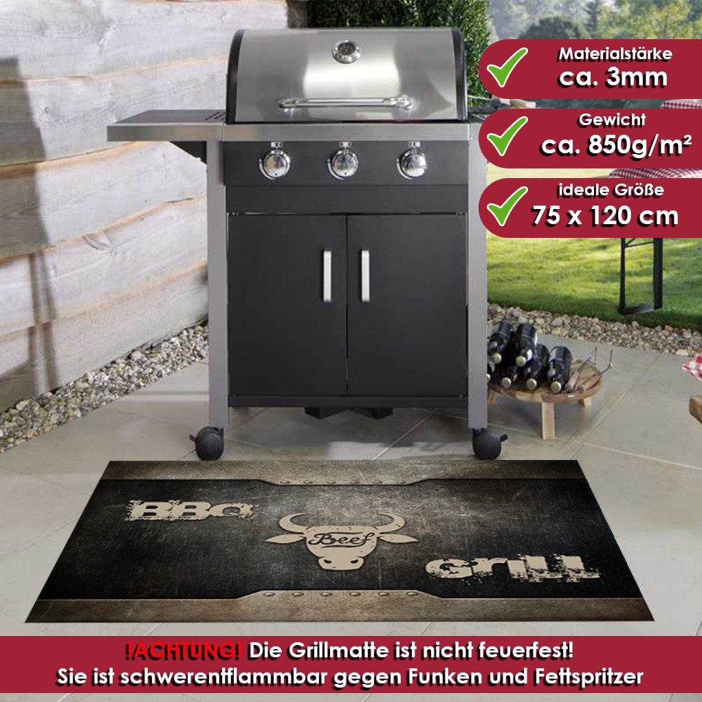 DecoHomeTextil Heimtextilmanufaktur Fußmatte Grillmatte Bodenmatte 75 x 120 Anti-Rutsch-Funktion