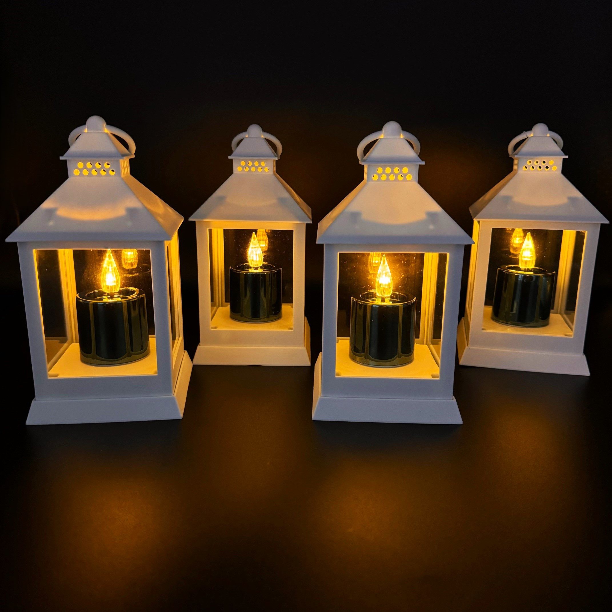 Online-Fuchs LED Laterne - 4er Set Laternen mit LED-Kerzen und Timerfunktio günstig online kaufen