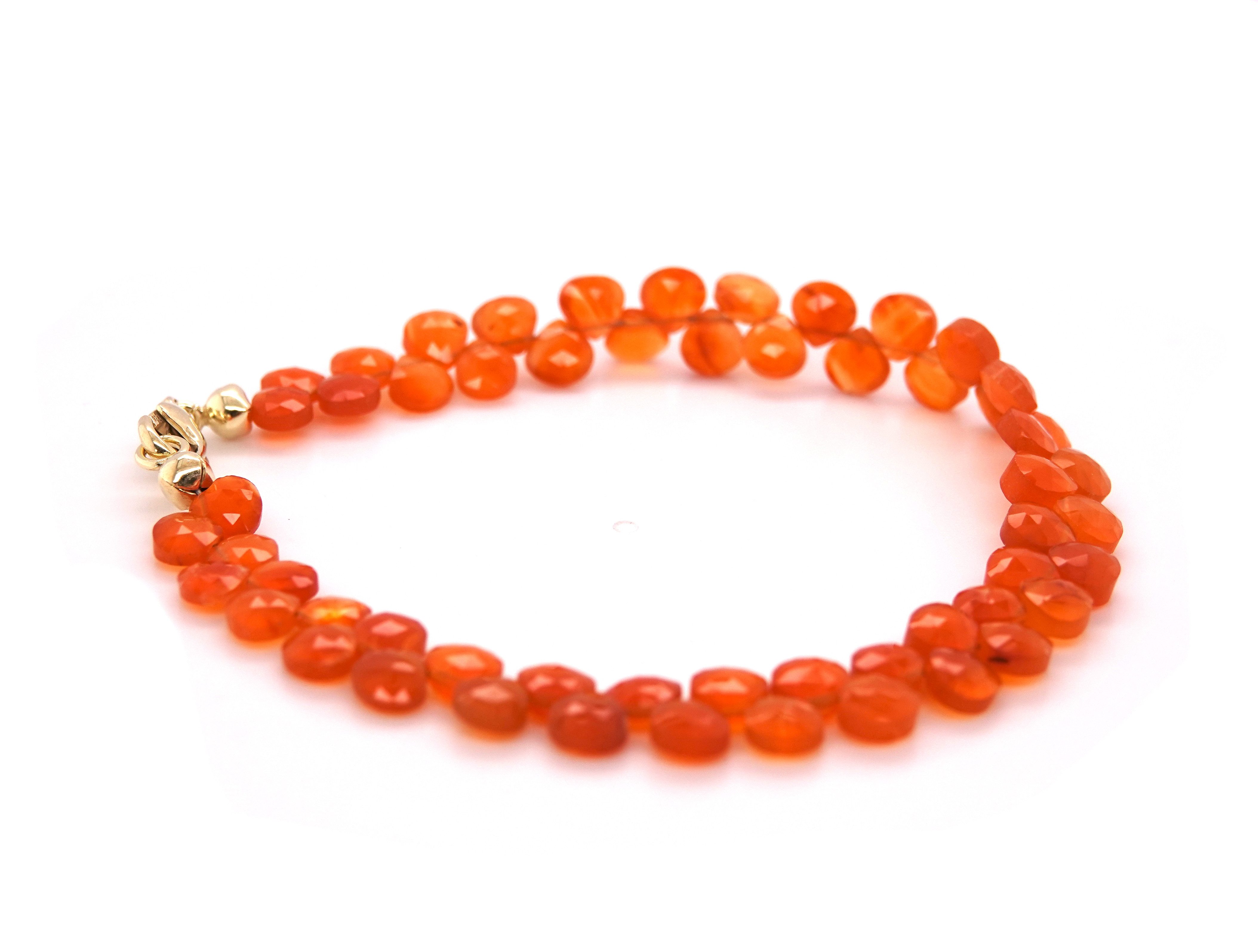 Sogni d'oro Armband mit facettierten Tropfen aus Carneol, Silber 925 vergoldet