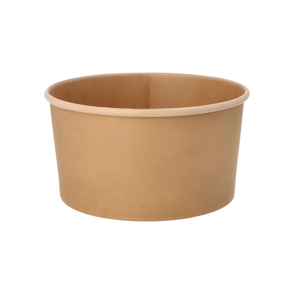 PAPSTAR Einwegschale Salatschalen, Pappe rund 1000 ml Ø 15 cm, 7,5 cm braun 300 Stk, Pappe, PLA-beschichtet