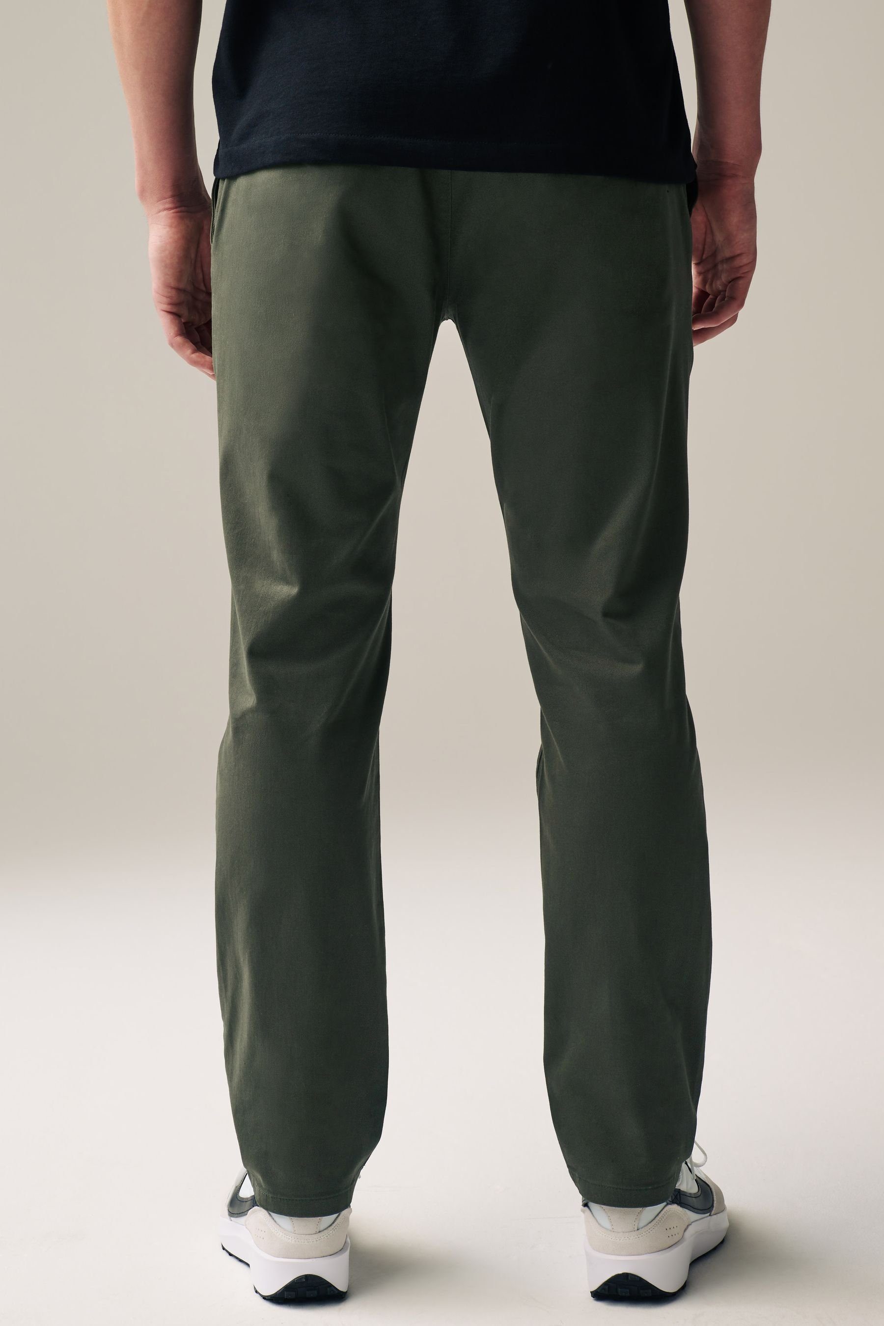 Next Chinohose Slim Fit mit Chinohose (1-tlg) Stretch Khaki Green