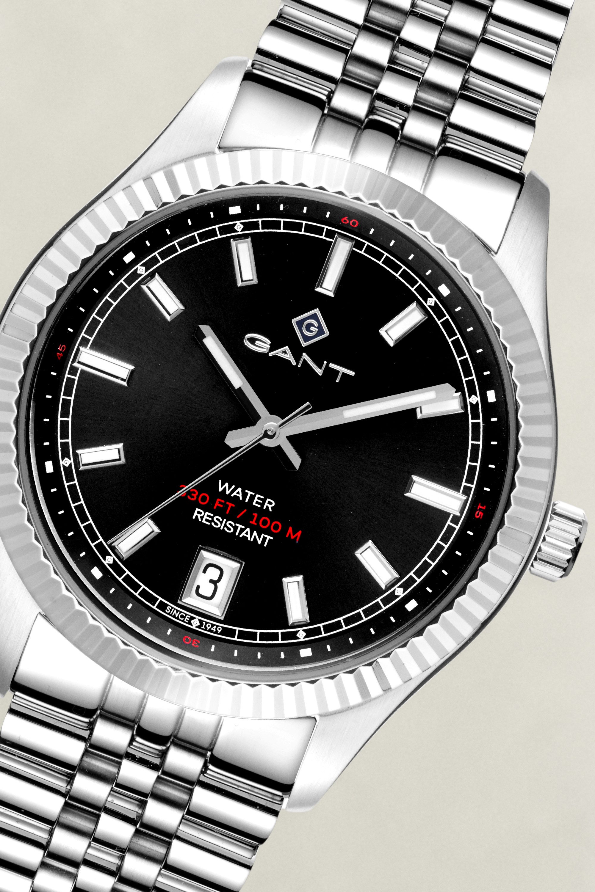 Gant Quarzuhr Sussex G166001, Armbanduhr, Herrenuhr, Edelstahlarmband, analog, Tag