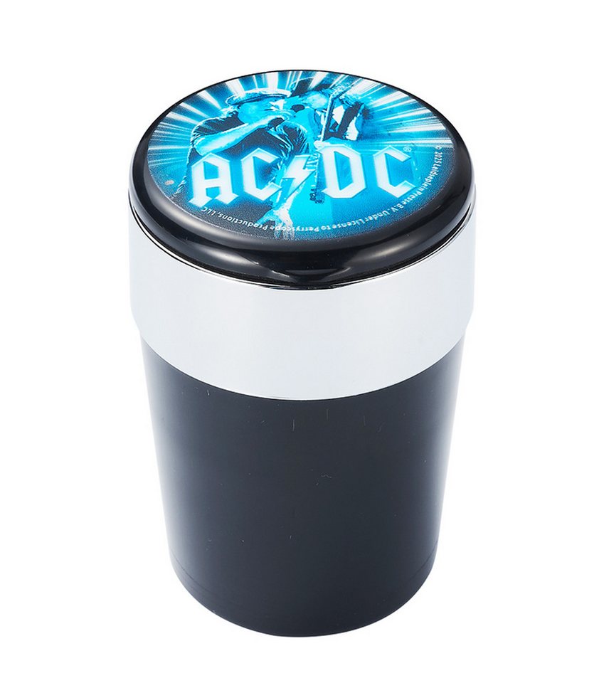 CHAMP Aschenbecher AUTO ASCHENBECHER AC/DC mit Deckel LED-Licht Gluttöter 50 (Blau), für Getränkehalter Autoaschenbecher Windaschenbech Beleuchtung KFZ