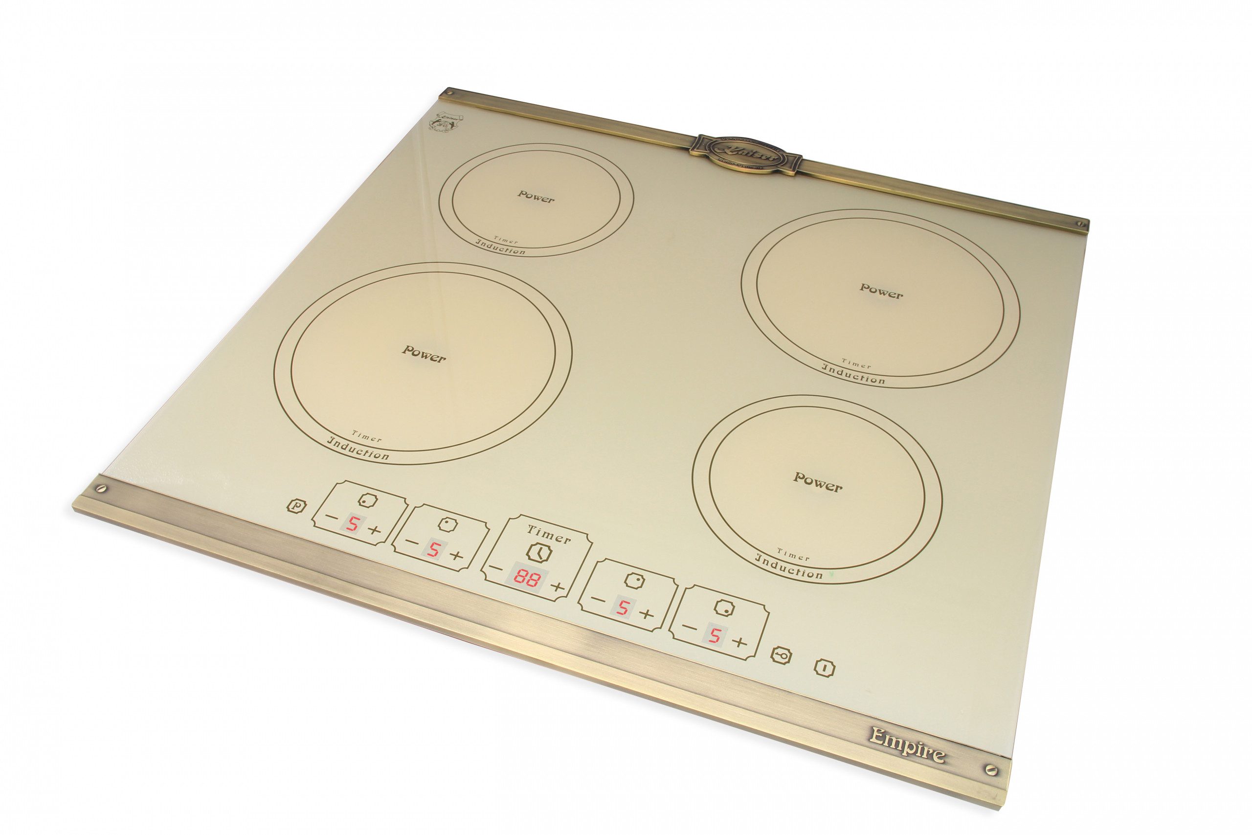 Kaiser Küchengeräte Induktions-Kochfeld Kaiser Empire Kochfeld Induktion KCT 6195 IElfEm Induktionskochfeld 60 cm Autark, 4 Induktions-Kochzonen mit Power-Funktion (Booster), Touch control, Timer, Induktionskochfeld 60cm Autark Kochfeld 4xQickHeat Zonen