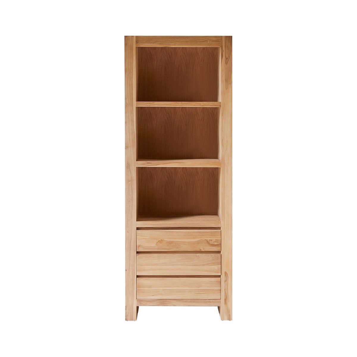 Tikamoon Bücherregal Bücherregal Eden aus massivem Eichenholz 75 x 200