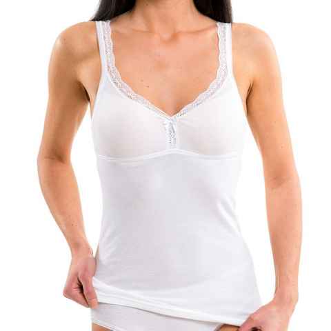 HERMKO Unterhemd 175803850 Damen BH-Hemd mit Spitze, Unterhemd mit integriertem Bustier