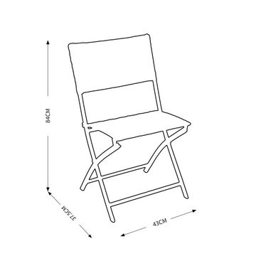 HTI-Living Sitzgruppe Tischgruppe Siggi, (Set, 3-tlg., 1 Tisch, 2 Stühle), Klapptisch Klappstühle Balkonmöbel