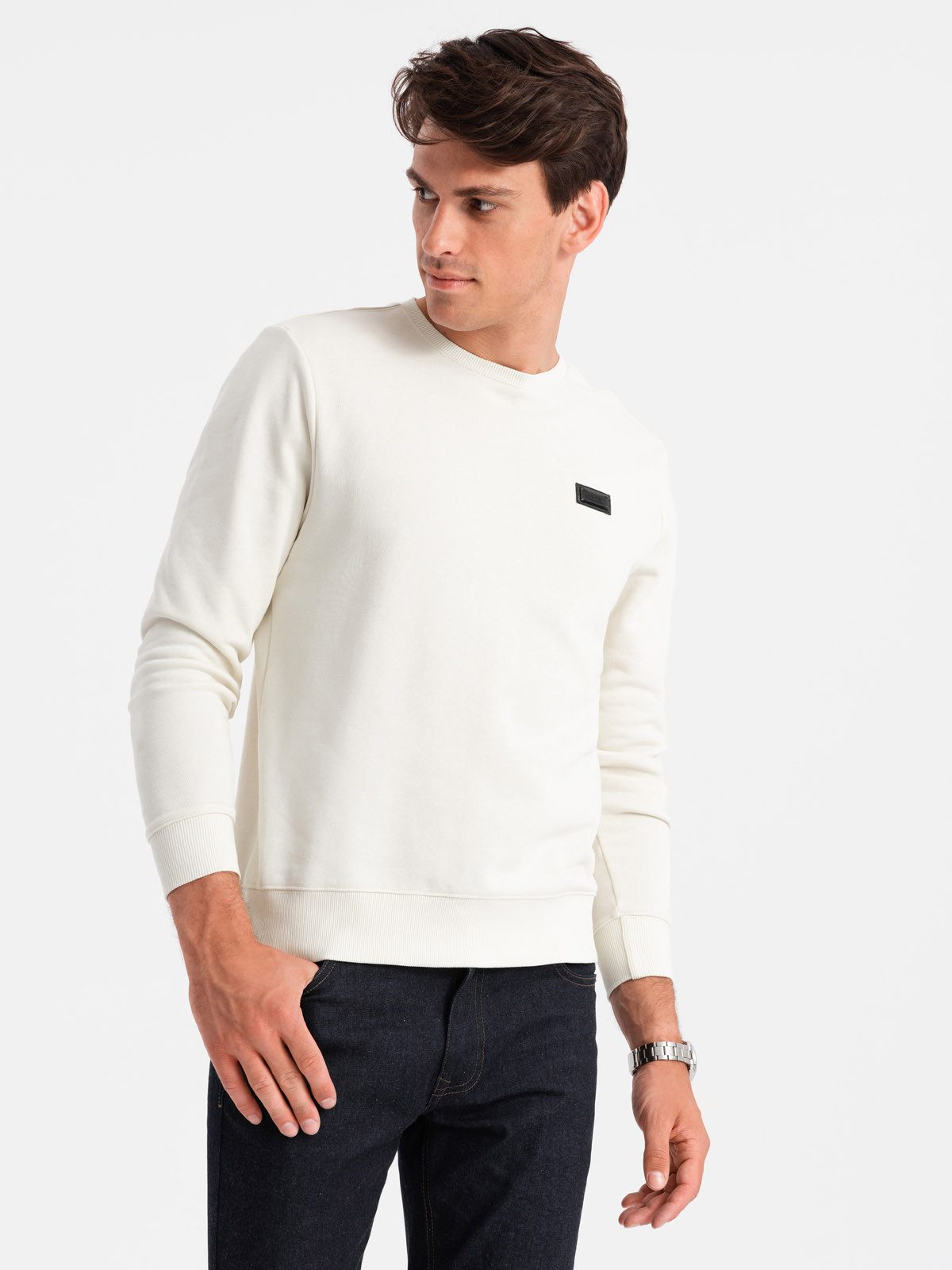 OMBRE Sweatshirt Herren-Sweatshirt mit Metallnadel