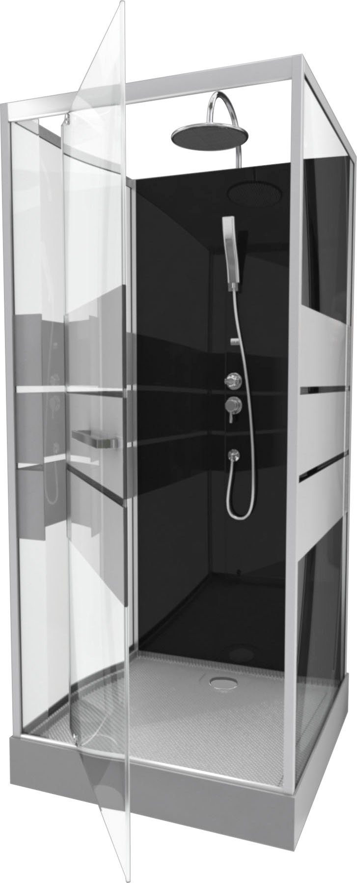 Marwell Komplettdusche Dusy, BxT: 90x90 cm, Einscheibensicherheitsglas, inkl. Armaturen