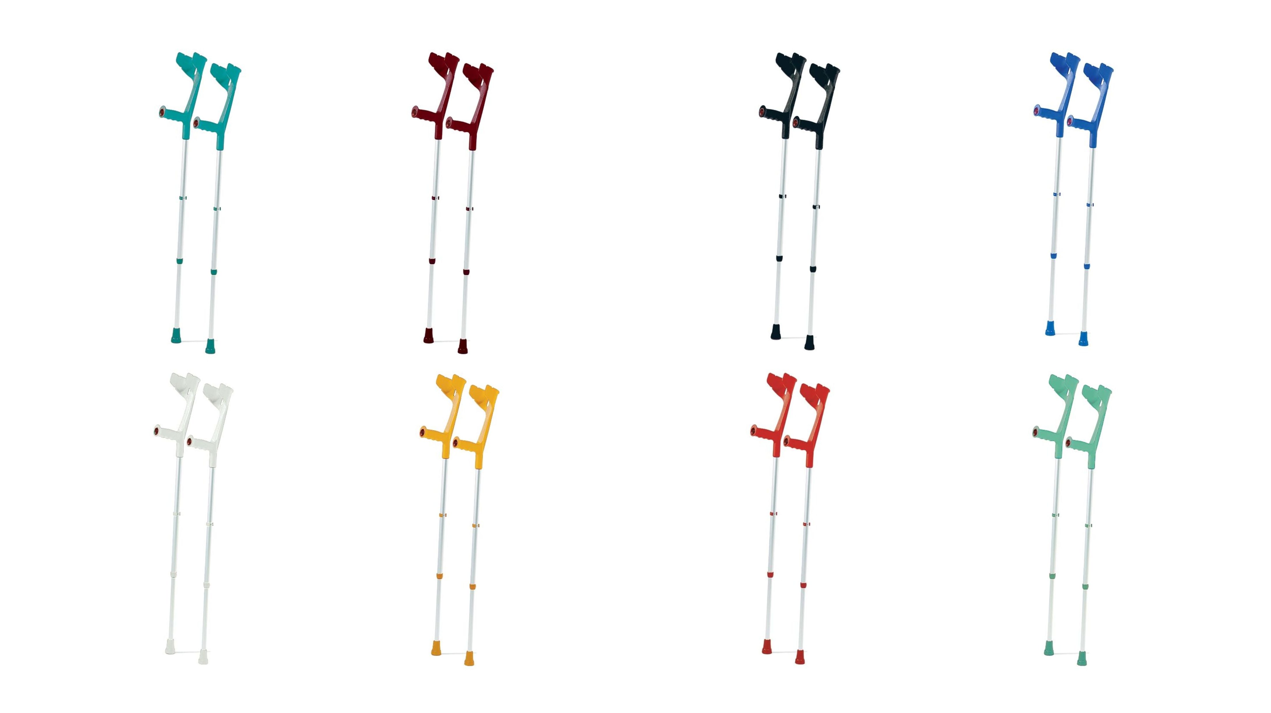 DocMed Unterarmkrücke Unterarmgehstützen in 8 verschiedenen Farben, Spar Set 2 Костыли, Ergonomischer Komfort, sehr leicht, Griffhöhe in 10 Stufen verstellbar