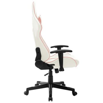 furnicato Gaming-Stuhl Weiß und Rosa Kunstleder