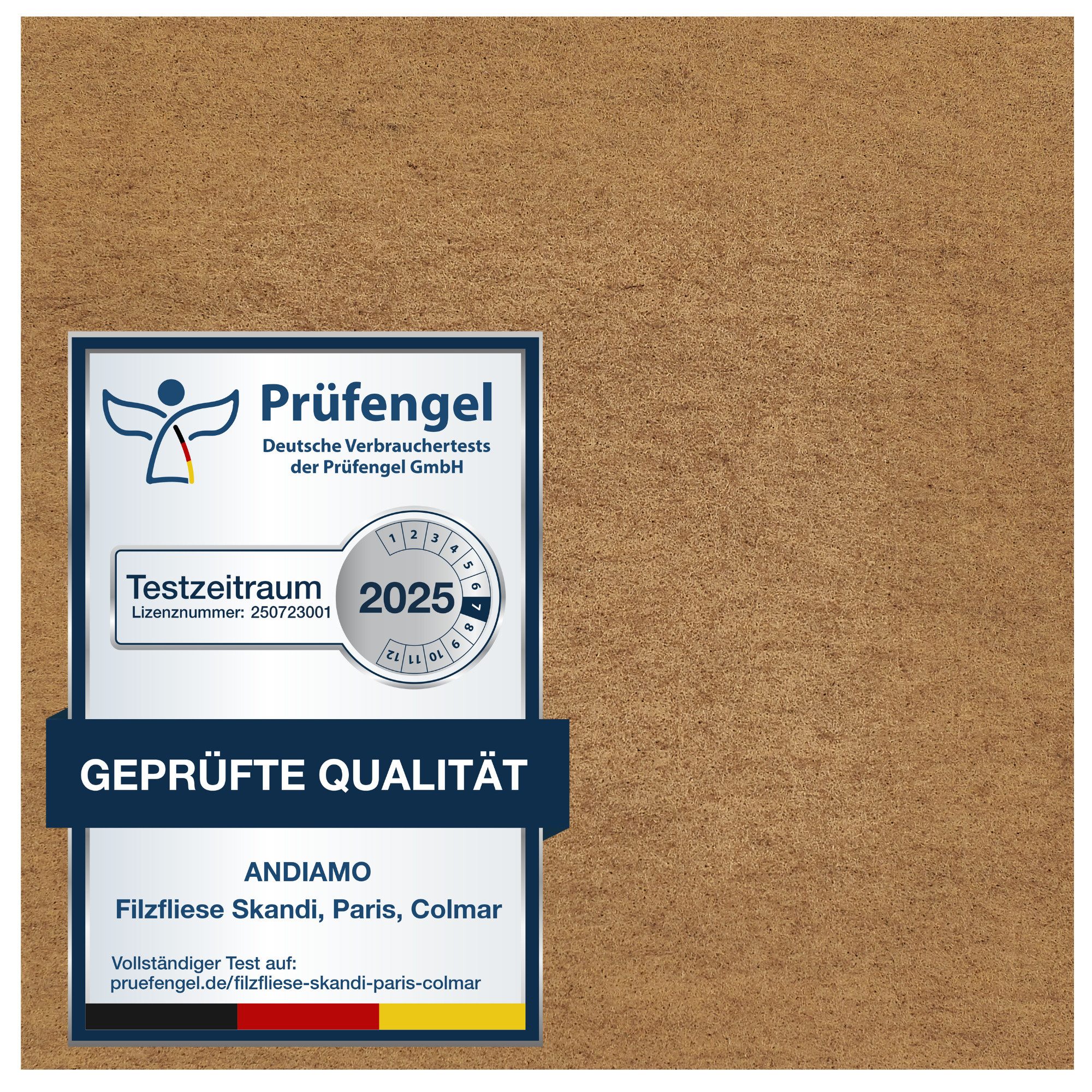 Andiamo Teppichfliese Skandi, selbstklebend, Gesamthöhe 4 mm, rechteckig, 40x40 cm, 25 Stück (4 qm), 50 Stück (8 qm) oder 100 Stück (16 qm)