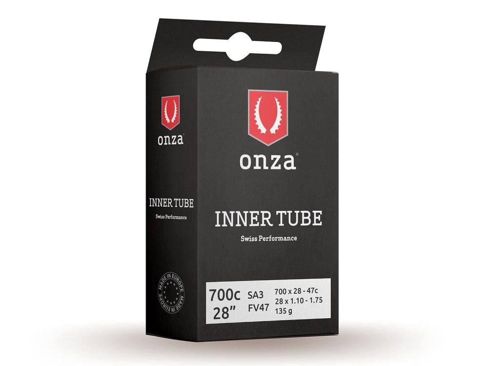 Fahrradschlauch Onza Tires Tube SA3, 700x28-47C, 0.9mm, Presta FV47mm, black, 700C