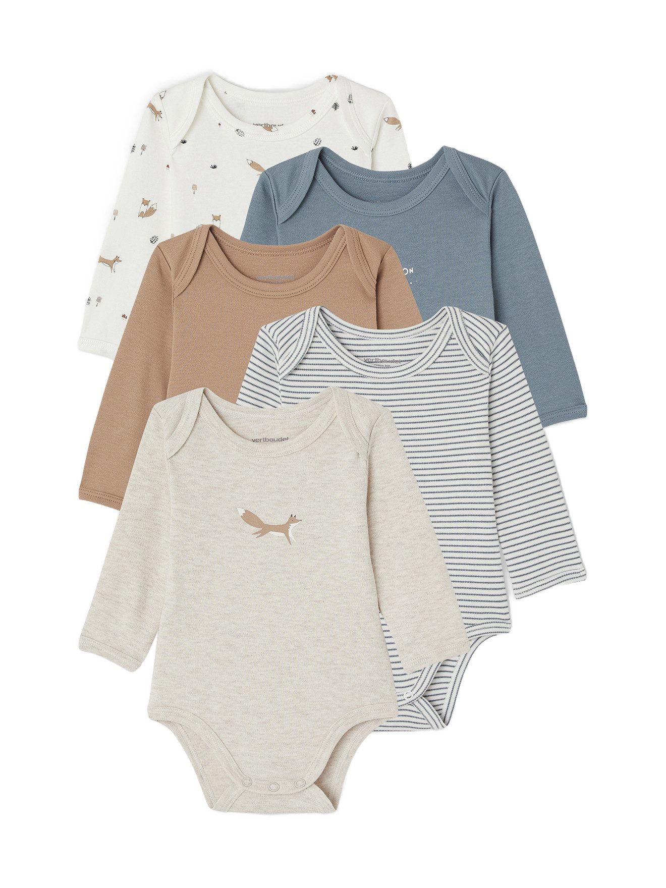 Langarmbody 5er-Pack Baby Schlupf-Bodys mit langen Ärmeln