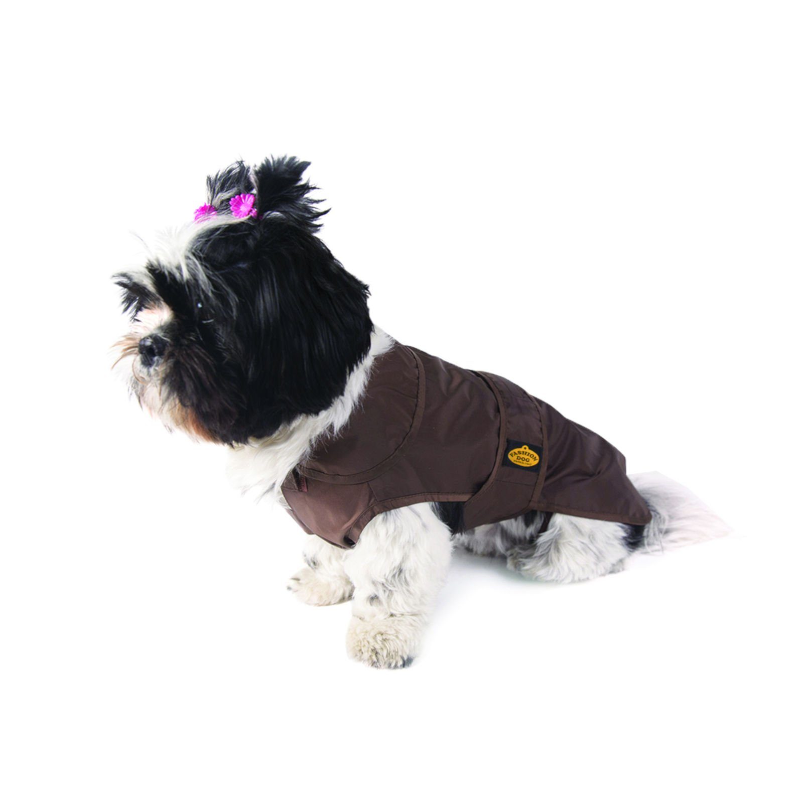 Fashion Dog Hunderegenmantel Regenmantel für Hunde, Braun, 80 cm