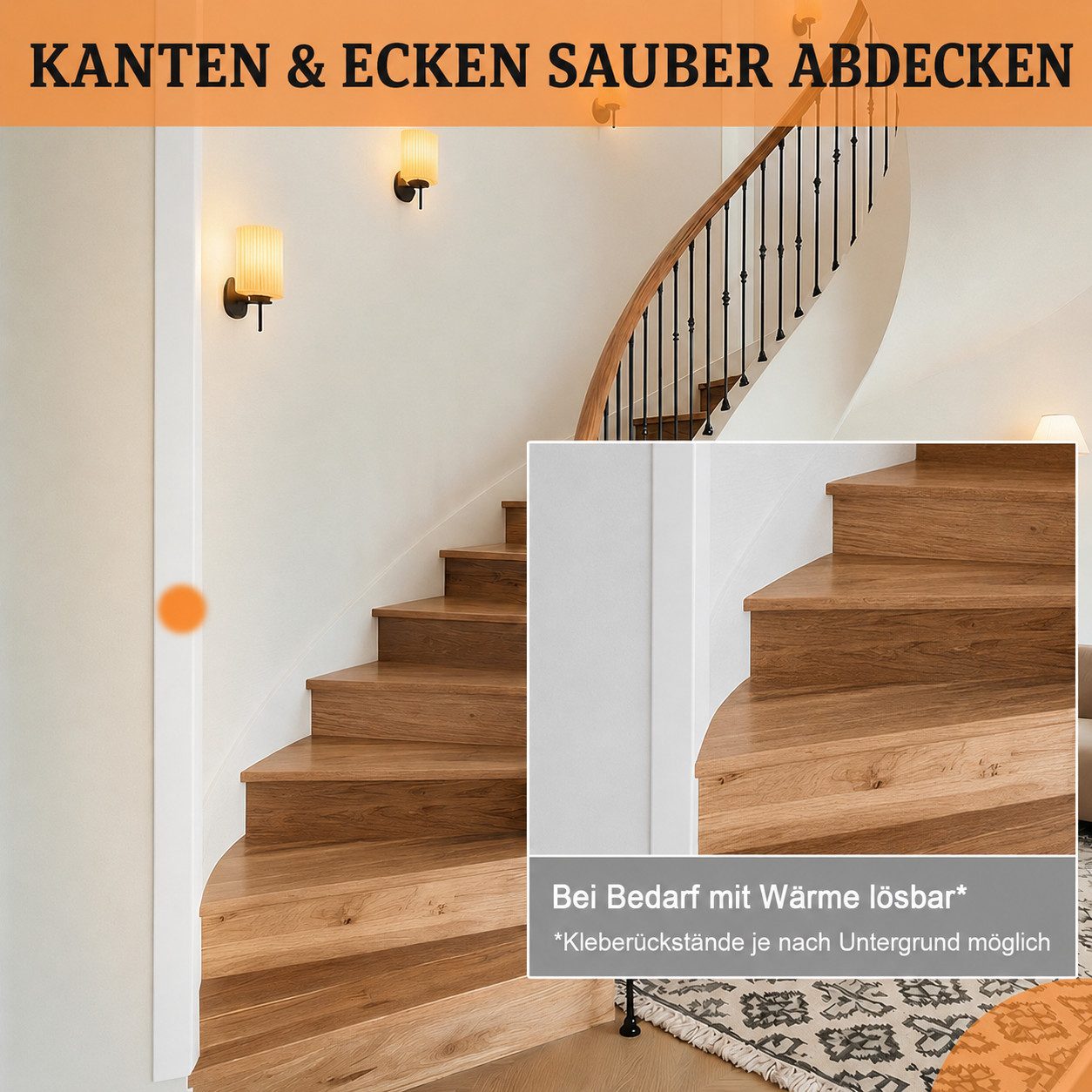 BlingBin Sockelleiste PVC Weichsockelleiste selbstklebend, Zierleisten, Kantenschutzleiste, L: 600 cm, H: 4 cm, 1er Set, 1-St., Selbstklebende Abschlussleiste, flexible Kantenschutz Wand Winkelprofil Winkelleiste Wandleisten