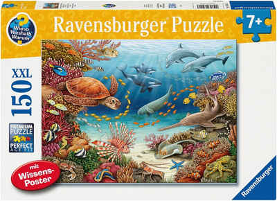 Ravensburger Puzzle Wieso? Weshalb? Warum? Meerestiere am Korallenriff, 150 Puzzleteile, Made in Germany, FSC® - schützt Wald - weltweit