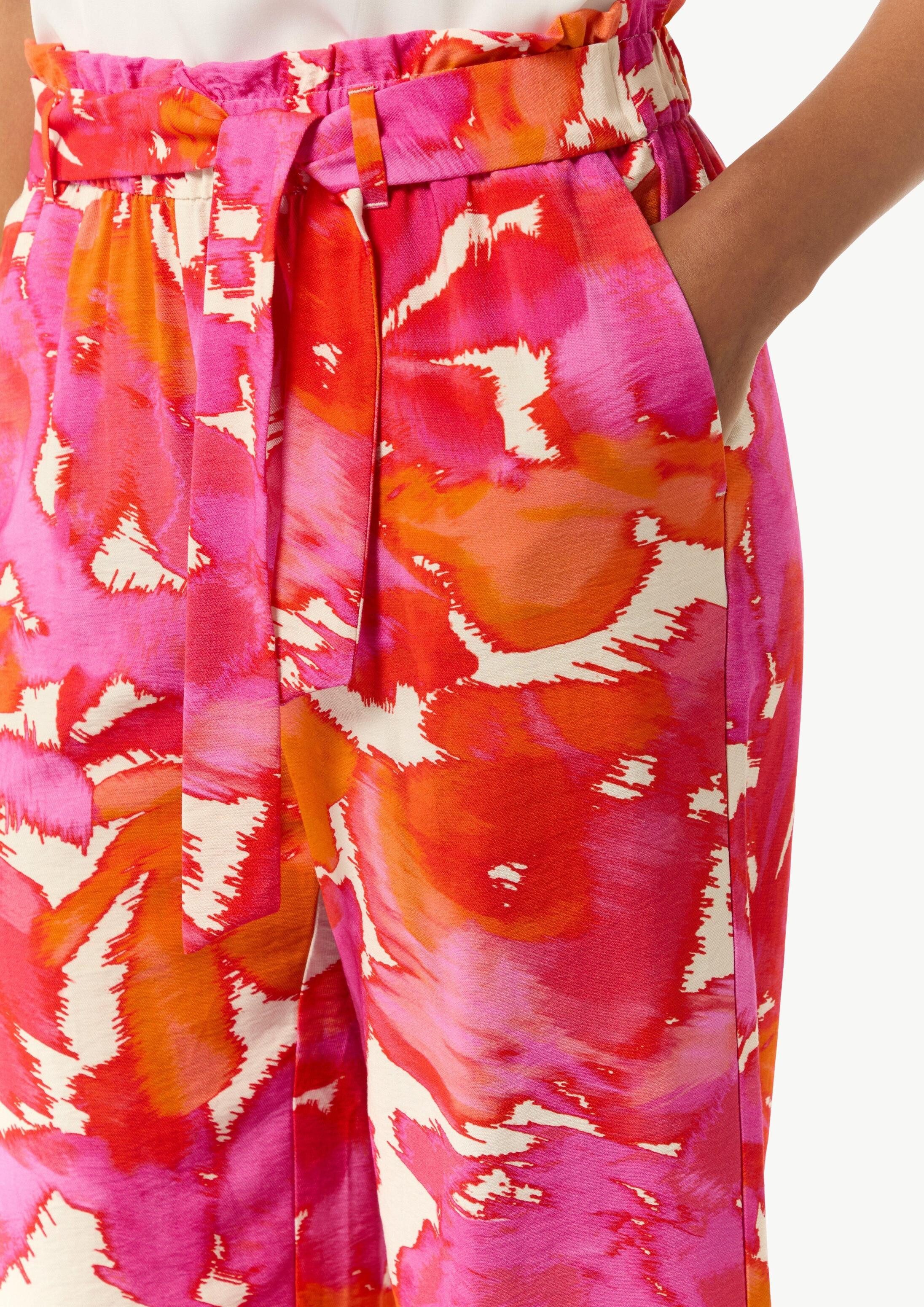 comma Culotte Hose Stoffhose mit All-over-Print