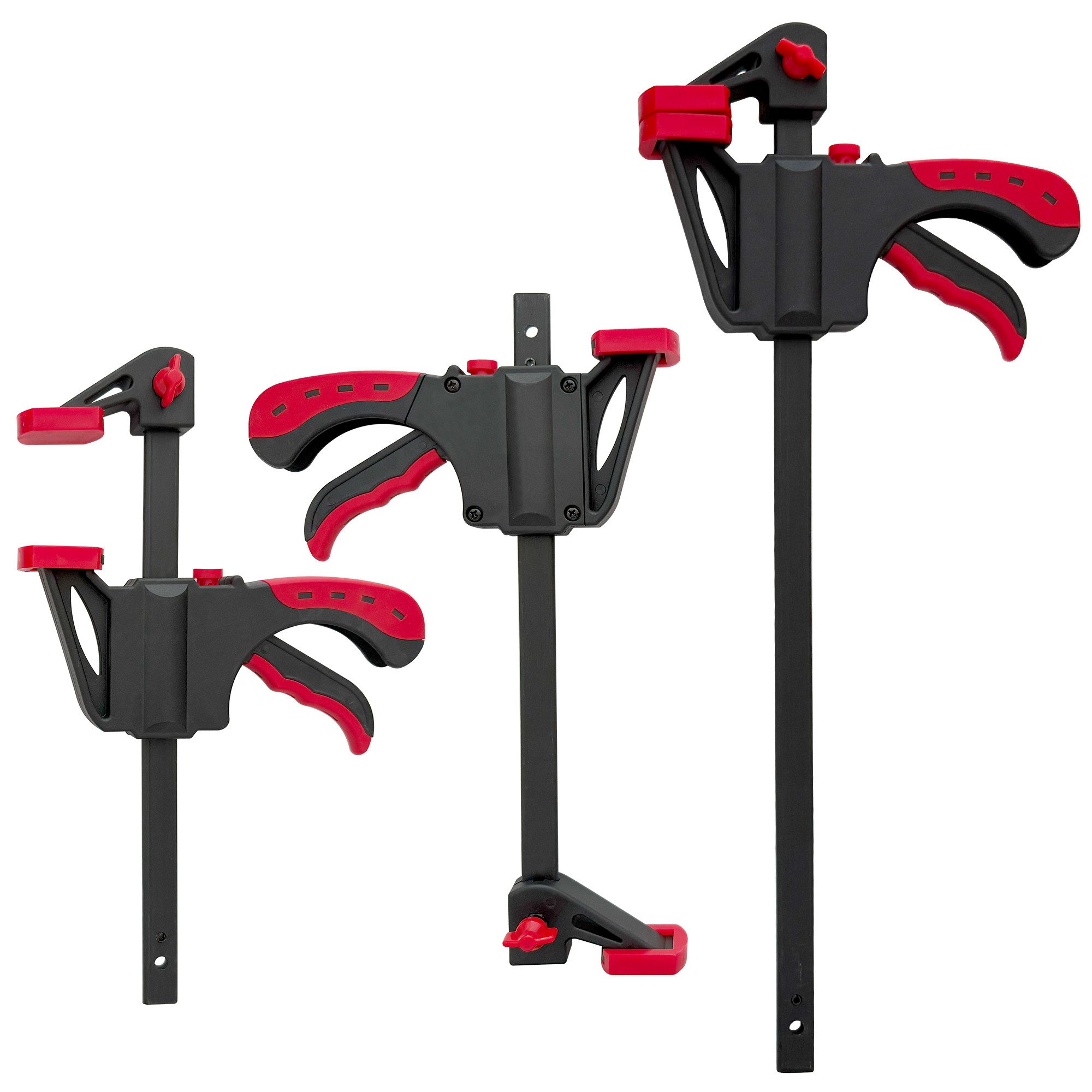 Thanaddo Zwinge Schraubzwinge Set Einhandzwingen Set, (4 Zollx6,6 Zollx2+12 Zoll,12 Zollx6, 3 St., 2 in 1 Spannkraft 70kg), für präzises Fixieren Holzarbeiten, Heimwerken Klemmen