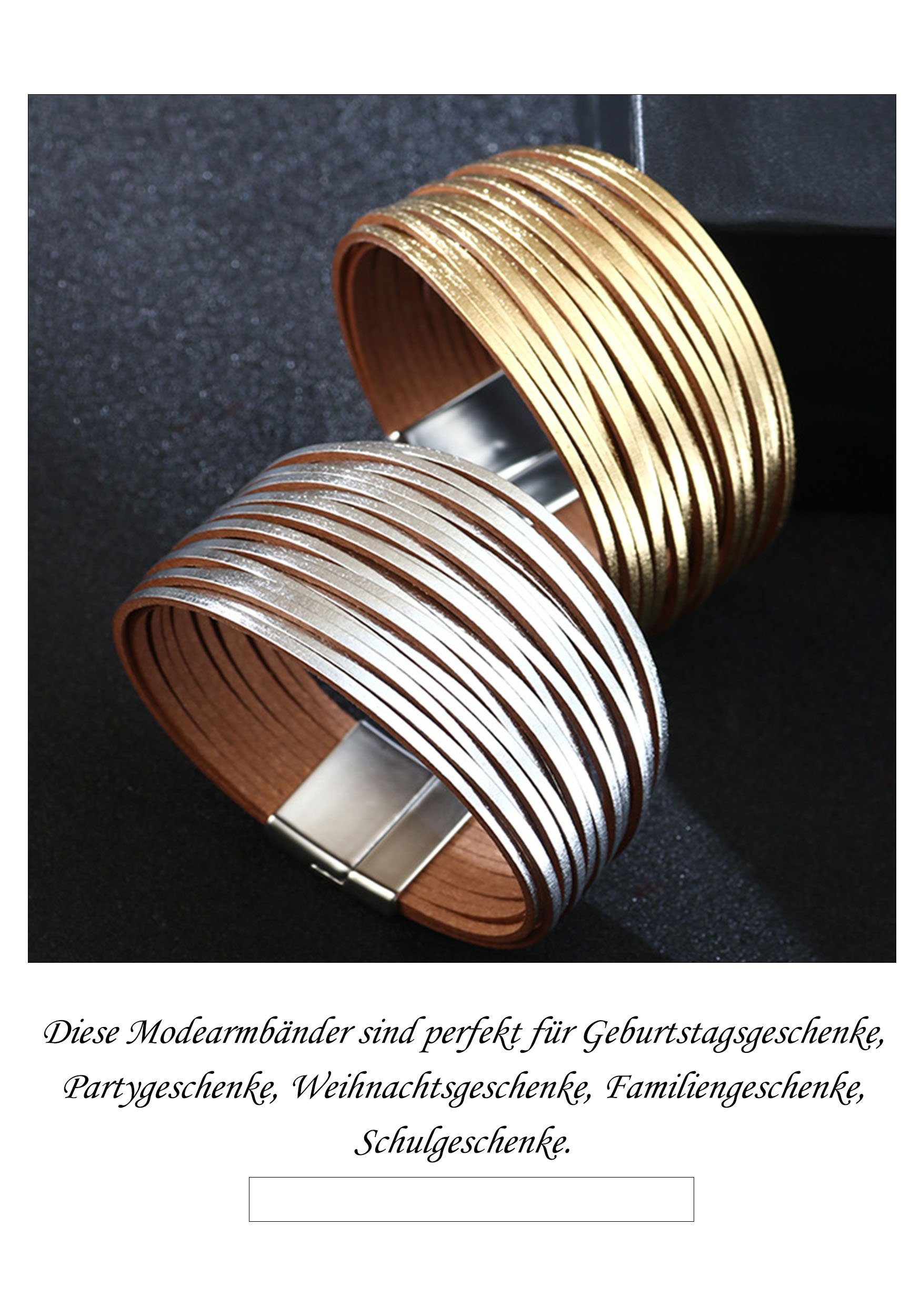 Multi Gold- MAGICSHE Silberfarben Armband Armband Wrap oder Mode-Stil Silbe