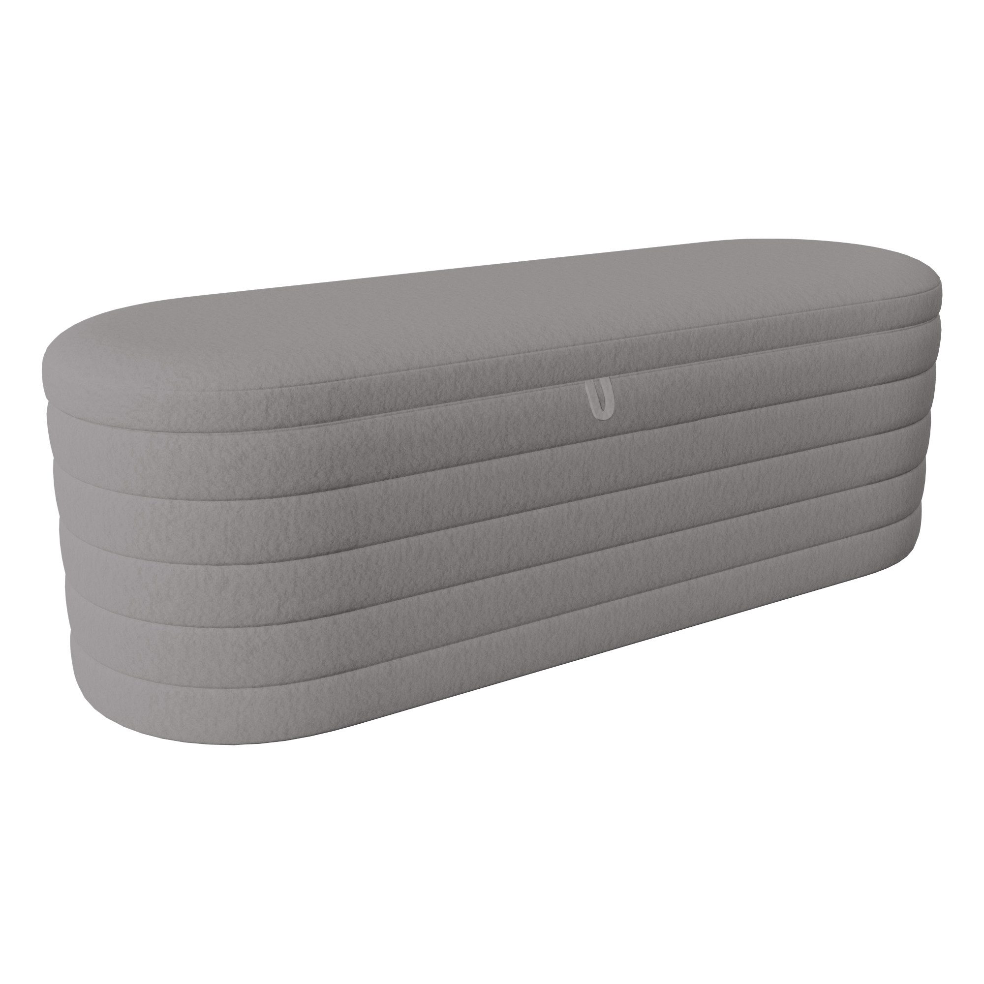 HAUSS SPOLE Fußhocker Fußhocker mit Stauraum 120 x 40 cm, Sofahocker, Teddyfleece, Grau (Vielseitiger Fußhocker mit Stauraum 120x40 cm – Teddyfleece-Stoff, verstecktes Fach, perfekt als Sitzgelegenheit oder Fußstütze für Wohnzimmer und Schlafzimmer., 120 x 40 cm)