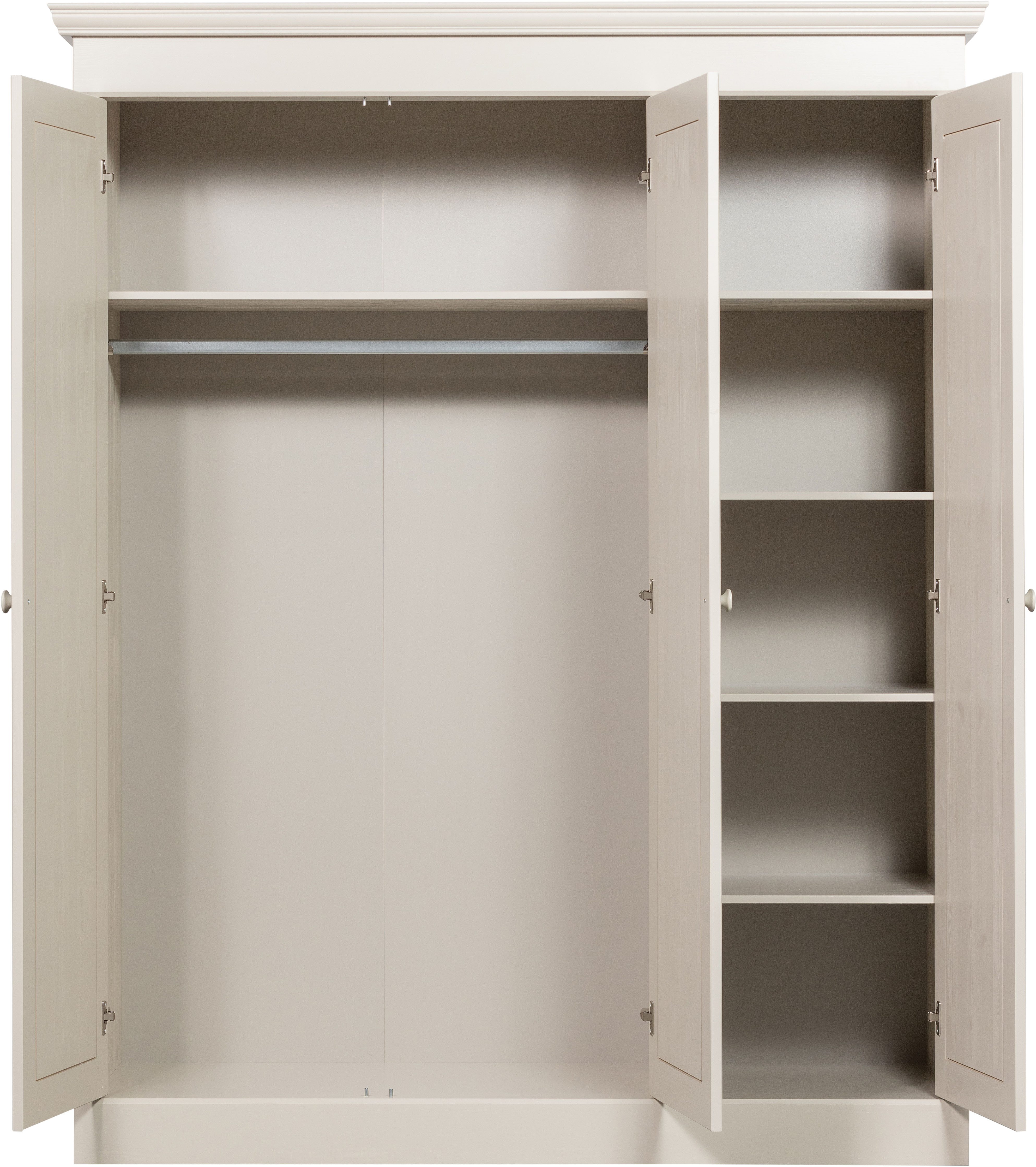 WOOOD Kleiderschrank Olivia FSC®-Kiefernholz mit Hängebereich, H 212 x B 171 x T 63 cm Tragkraft 10 kg pro Boden, Einlegeboden-Optionspakete erhältlich – Bild 5 von 5