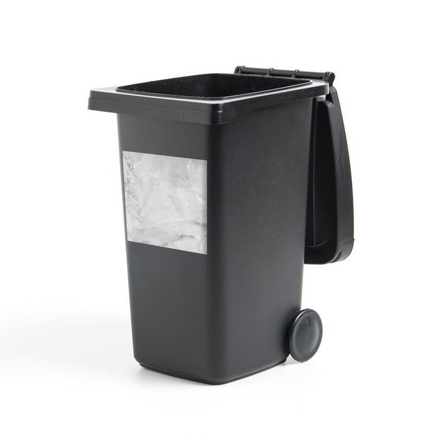 MuchoWow Wandsticker “Marmor – Stein – Weiß – Grau – Marmoroptik” (1 St), Mülleimer-aufkleber, Mülltonne, Sticker, Container, Abfalbehälter