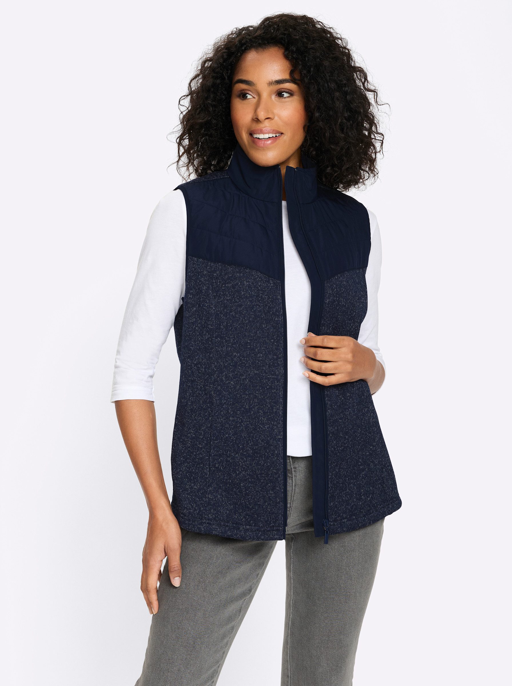 Sieh an! Jerseyweste Strickfleece-Weste günstig online kaufen