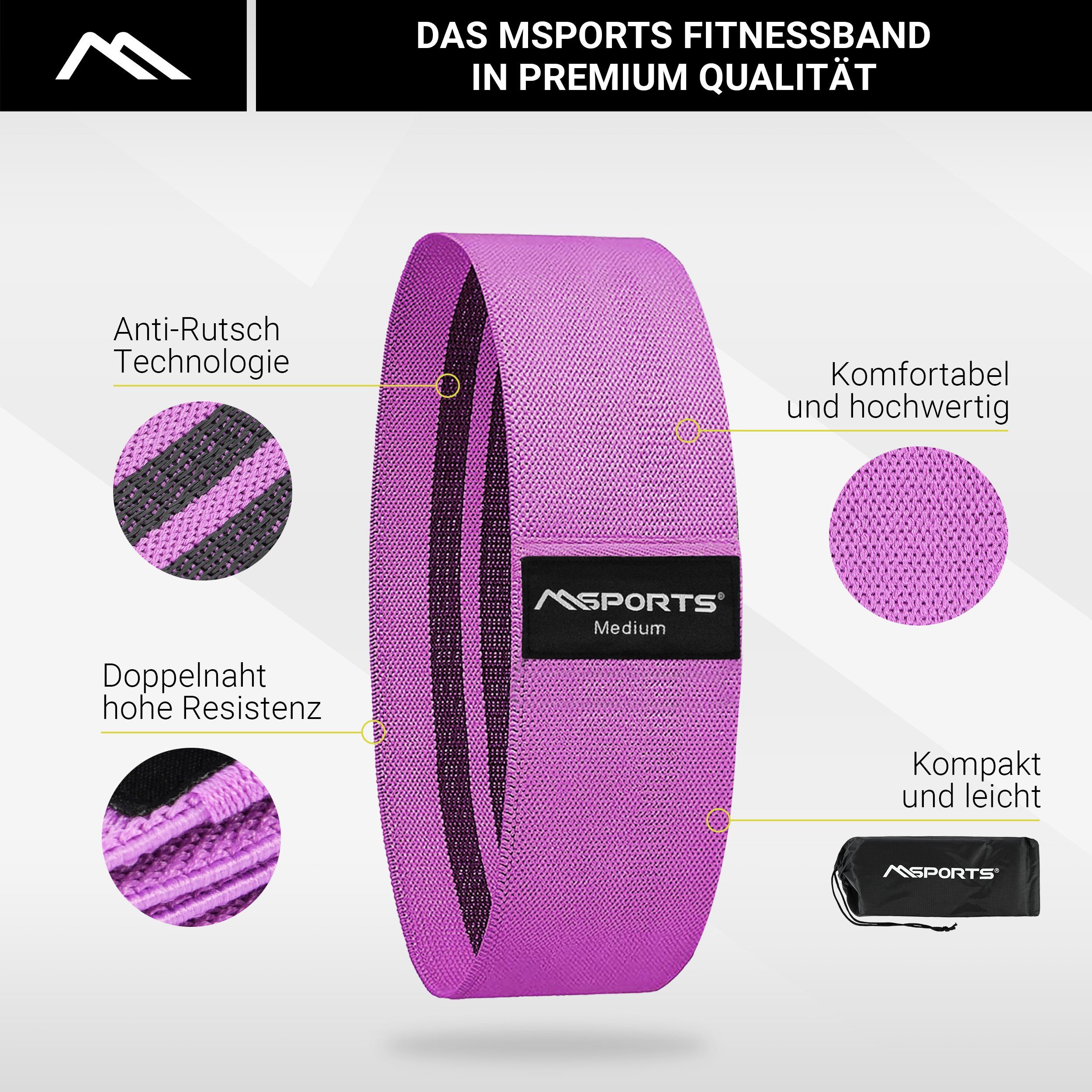 MSports® Trainingsbänder Resistance Band Set Widerstandsbänder Stoff Loop Bands Stoff
