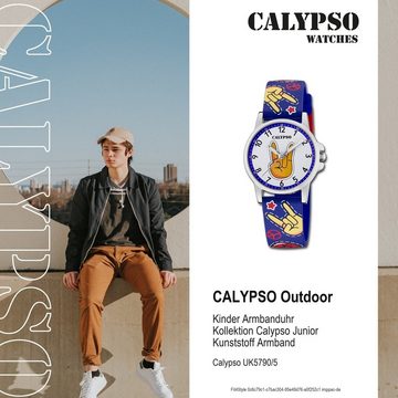 CALYPSO WATCHES Quarzuhr Calypso Kinder Uhr Analog Outdoor, Kinder Armbanduhr rund, Kunststoffarmband blau, Outdoor