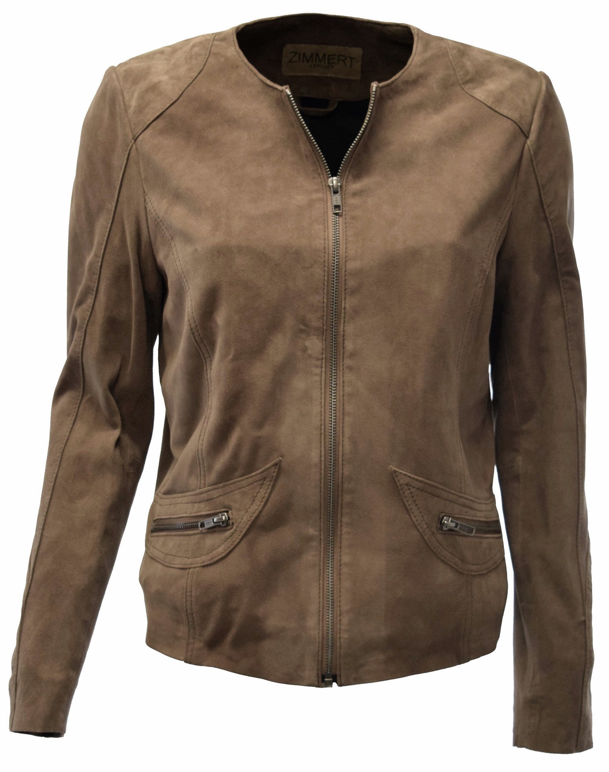 Zimmert Leather Lederjacke Bea (1-St) kragenlos, weiches Lammnappa, leichte günstig online kaufen
