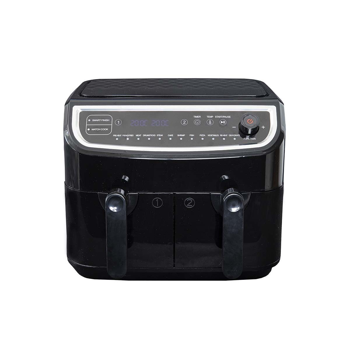 GASTRONOMA Heißluftfritteuse 18290003, 2400 W, 9L Doppel-Air Fryer, Smart Finish, 12 Programme