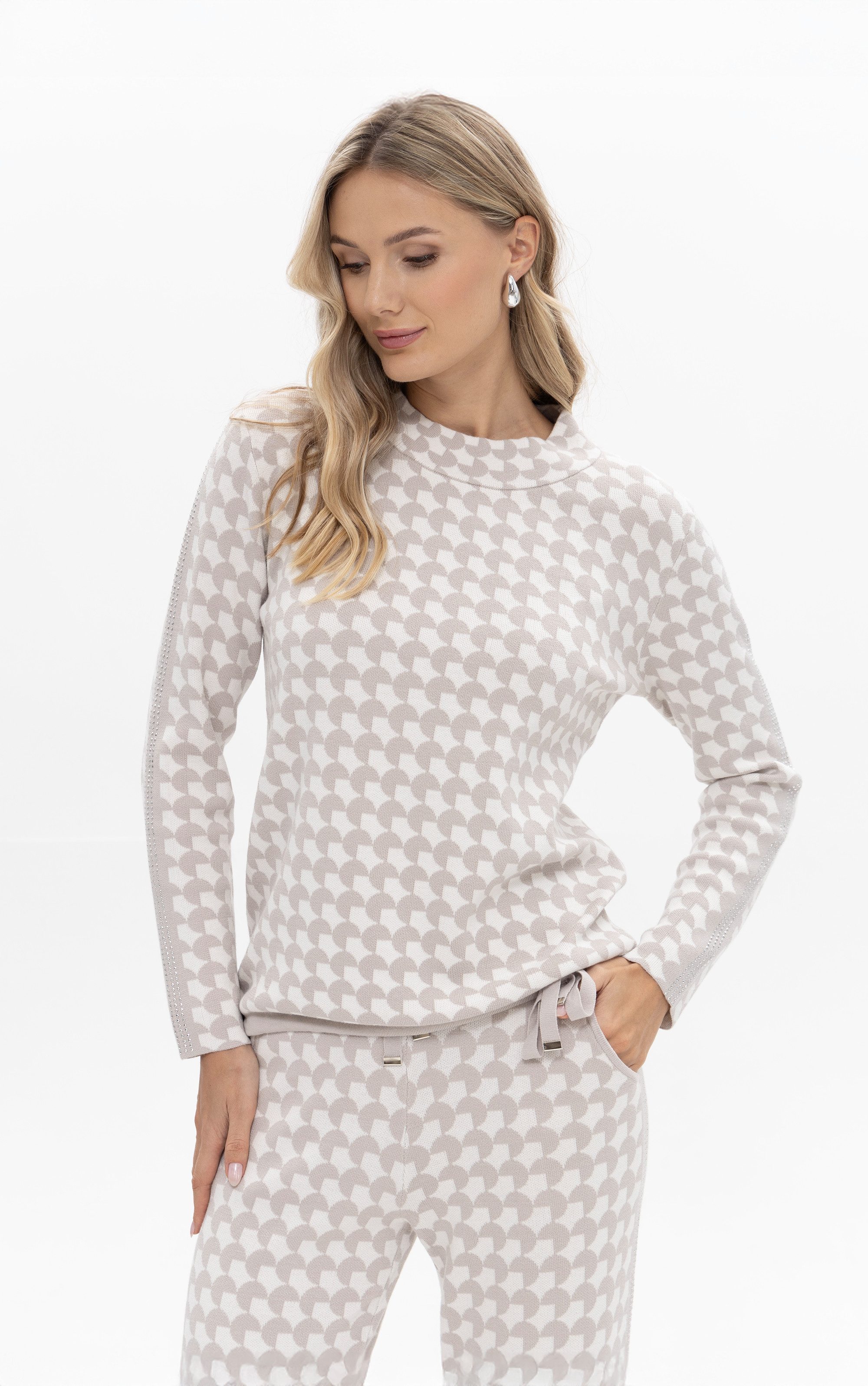 Passioni Strickpullover mit Allover-Muster günstig online kaufen