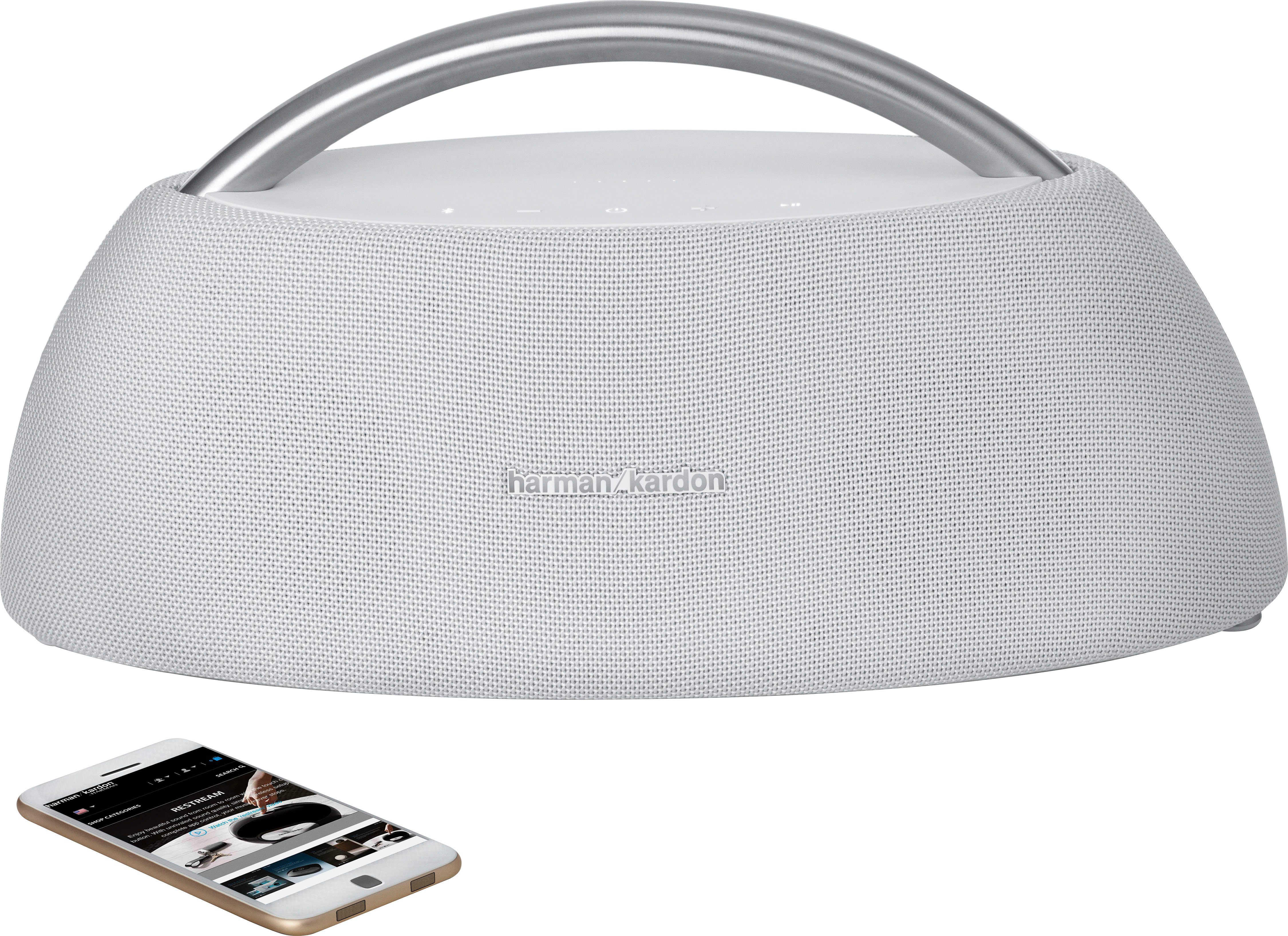 Harman/Kardon Go + Play Bluetooth-Lautsprecher Tragbar) weiß W, (Bluetooth, 100