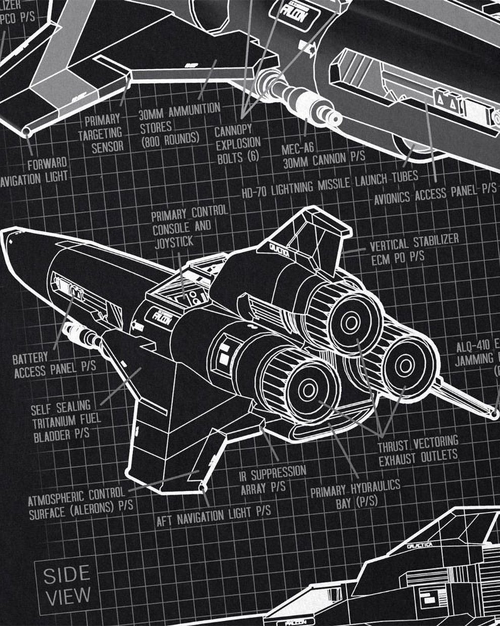 style3 T-Shirt Viper MK2 Blaupause galactica günstig online kaufen
