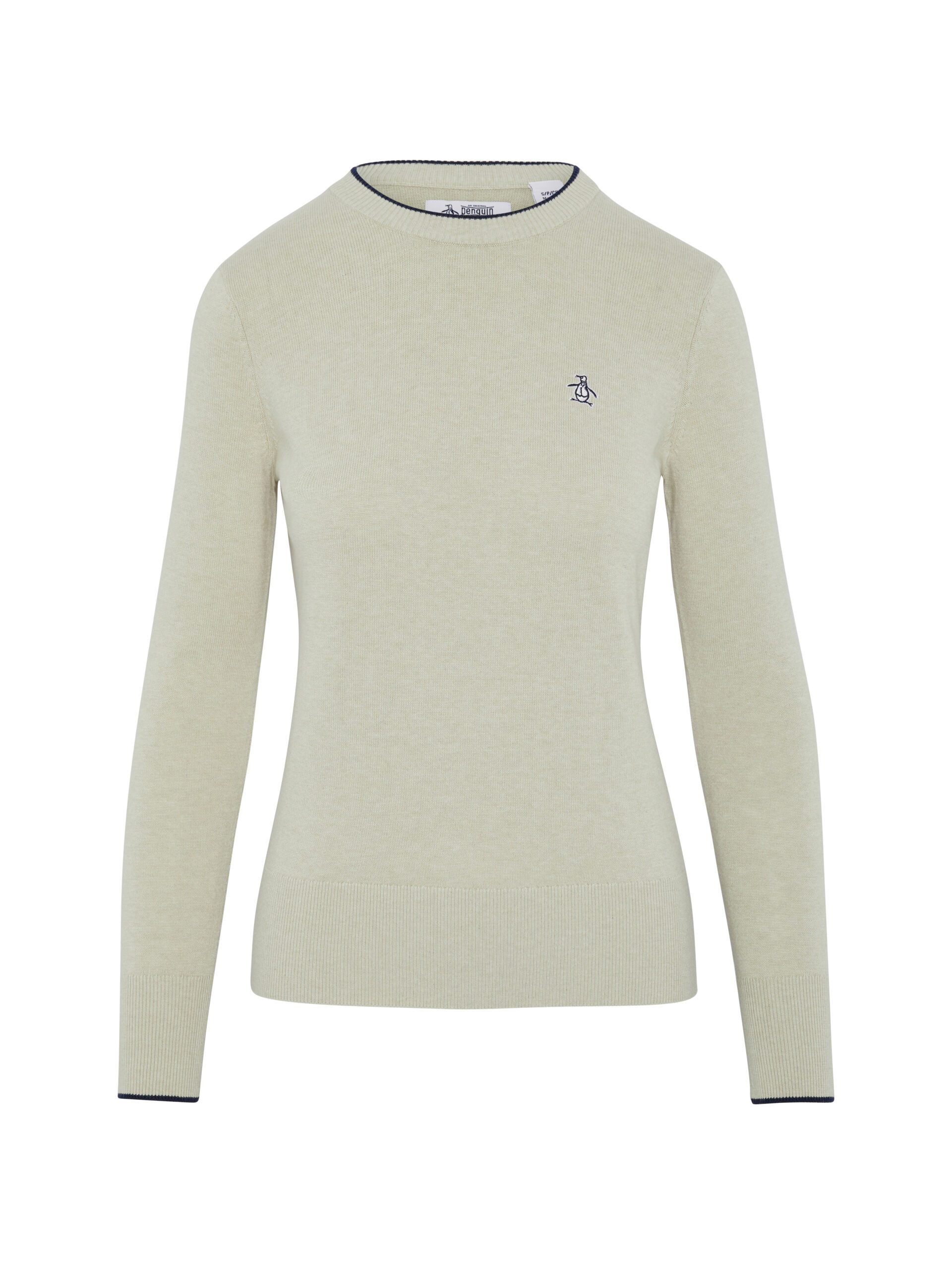 Original Penguin Trainingspullover Original Penguin Golf Pullover Unifarben Beige Damen