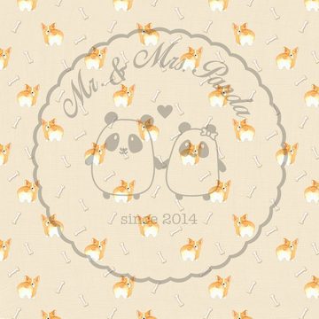Mr. & Mrs. Panda Tasse Corgi Po - Gelb - Geschenk, Hundebesitzer, Selbstliebe, Tierliebhaber, Keramik, Langlebige Designs