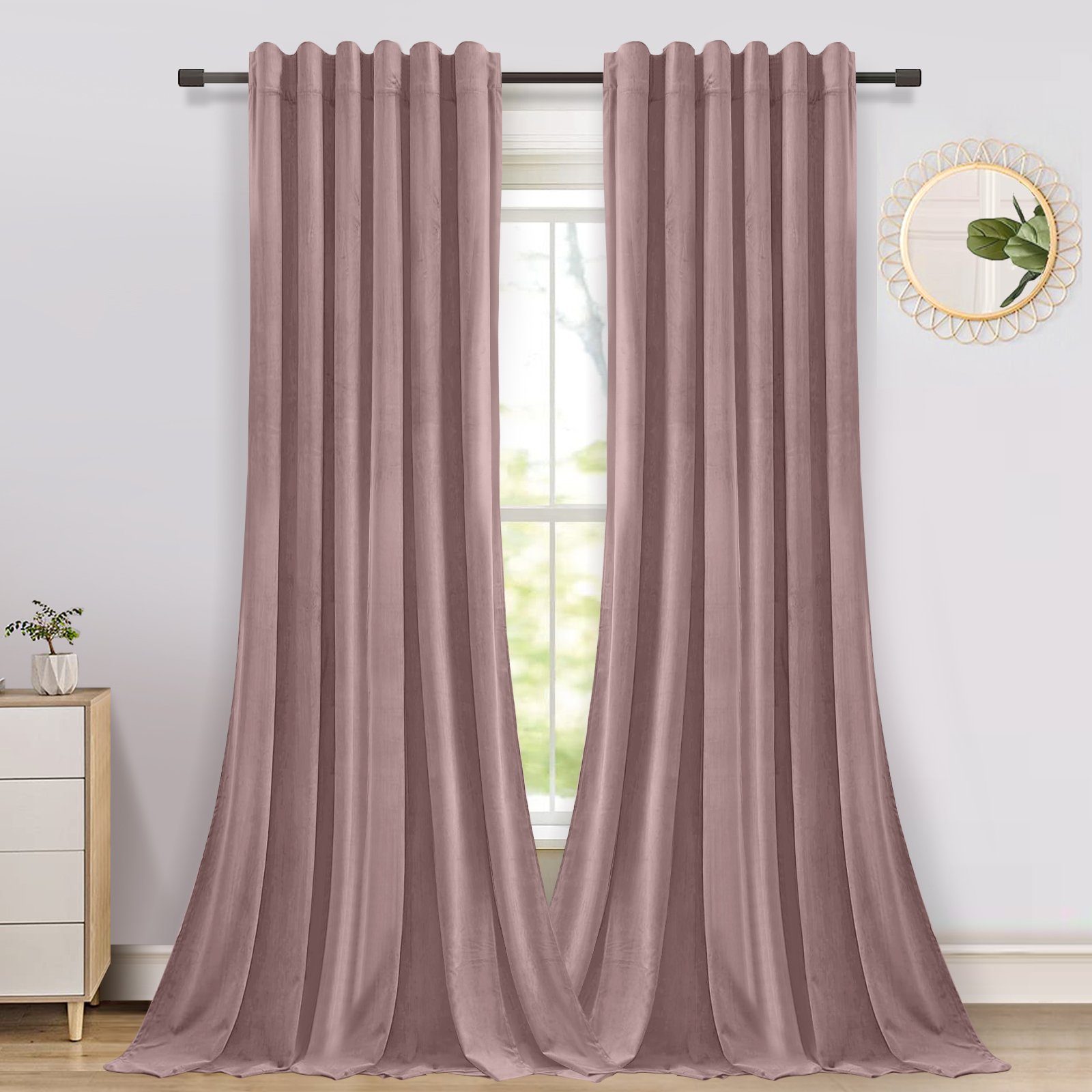 Jibenhome Gardine Verdunklungsgardine,Vorhang blickdicht (2 St), verdunkelnd, Thermogardine