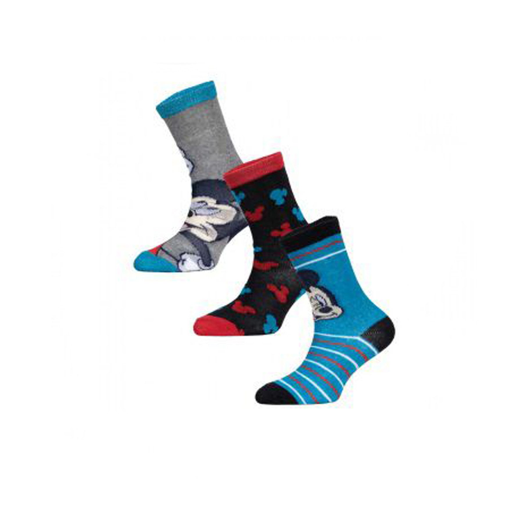 Disney Mickey Mouse Sneakersocken Disney Mickey Mouse Socken für Kinder – 3er-Pack Söckchen