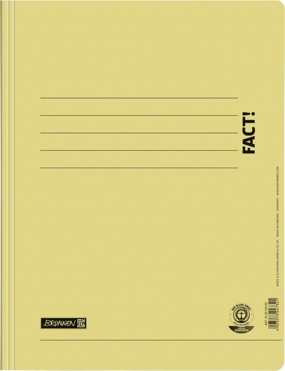 BRUNNEN Hefter Schnellhefter Fact! A4 Recycling gelb (25 Stück)