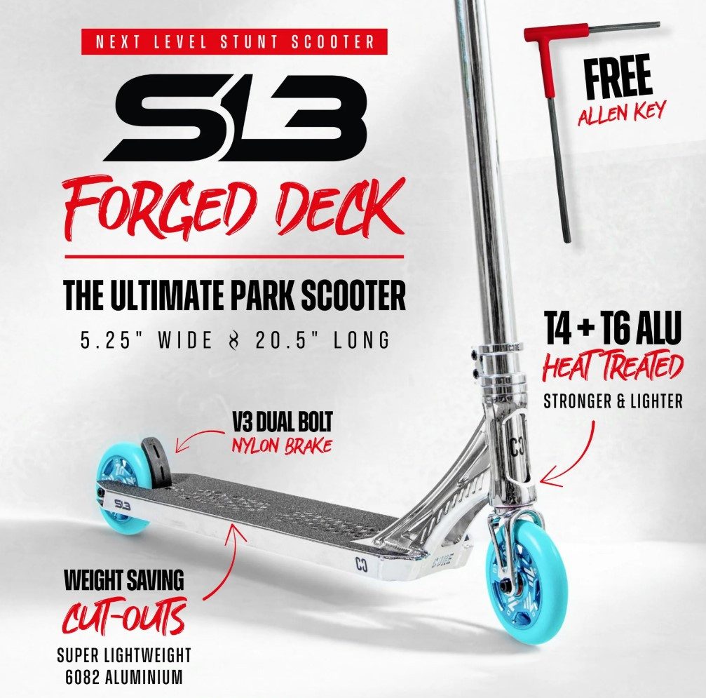 Core Action Sports Stuntscooter CORE SL3 Stunt-Scooter Park H=92,5cm Chrome/Teal – Bild 3 von 5