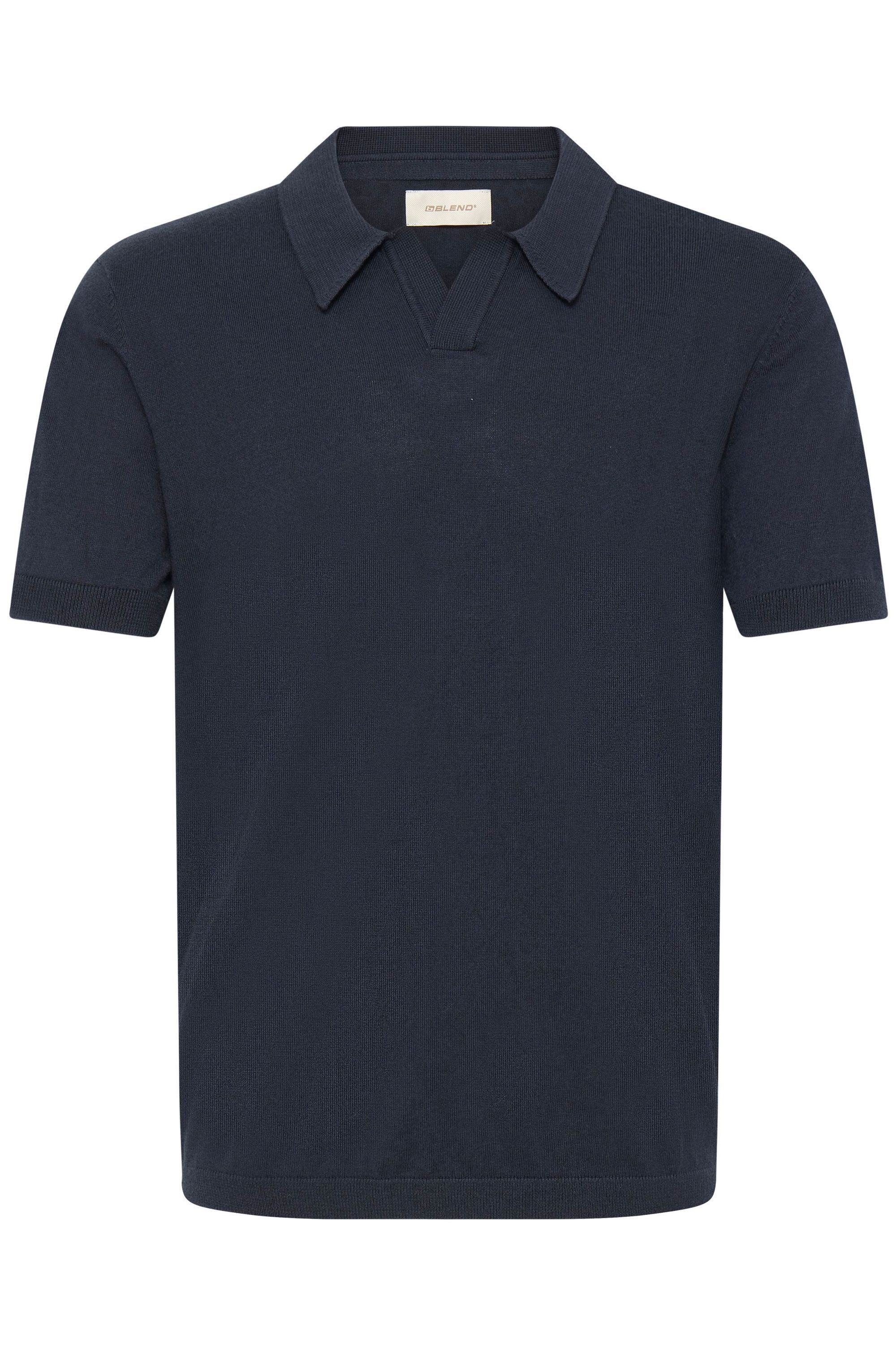 Blend Poloshirt BHDao Polo (1-tlg) Modernes Feinstrick-Shirt mit V-Ausschnitt und Polokragen