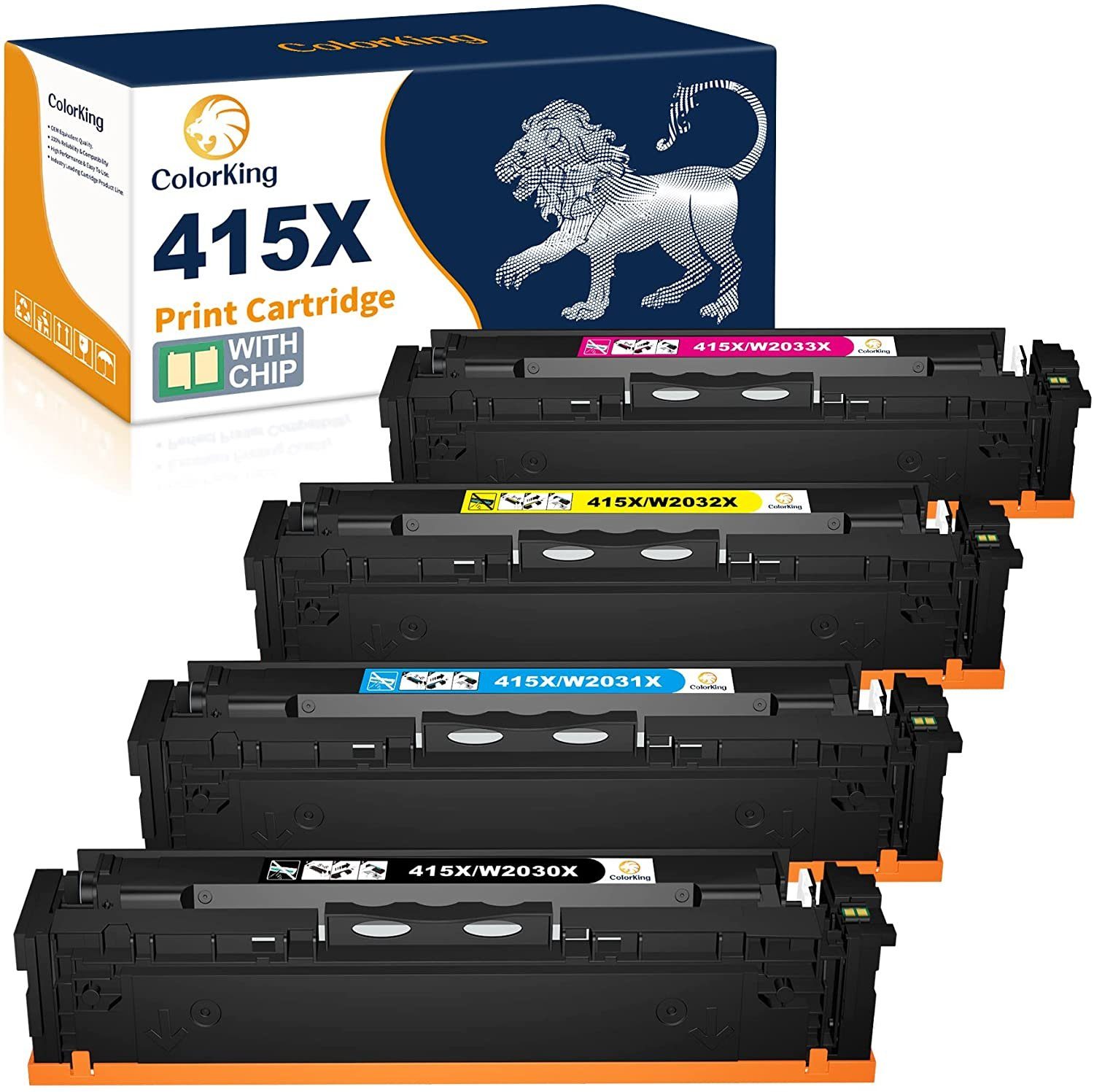 Neuware, Sofortkauf ColorKing Tonerpatrone für HP 415X M454dn MIT M479FNW M479FDW CHIP, M454dw), (Color Multipack M454 LaserJet Pro