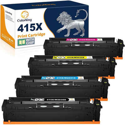 ColorKing Tonerpatrone für HP 415X Multipack MIT CHIP, (Color LaserJet Pro M454 M454dn M454dw), M479FDW M479FNW