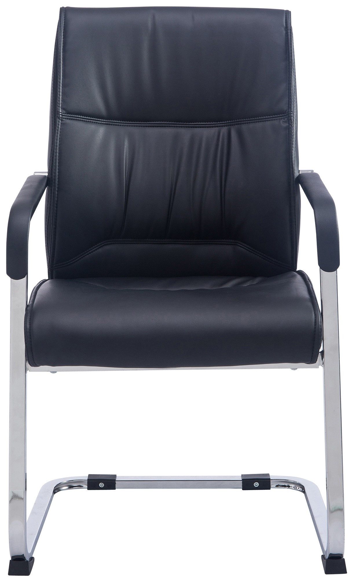 furnicato Besucherstuhl Anubis XXL 102x58x65 cm Schwarz (1 St), Gepolsterter Gästestuhl mit Armlehnen für dein Wartezimmer