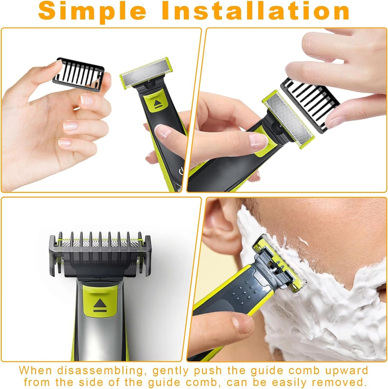 MSM Rasieraufsatz Trimmaufsätze für Philips One Blade QP2520 / QP2630 Pro 360 Körperkamm, 7 St.