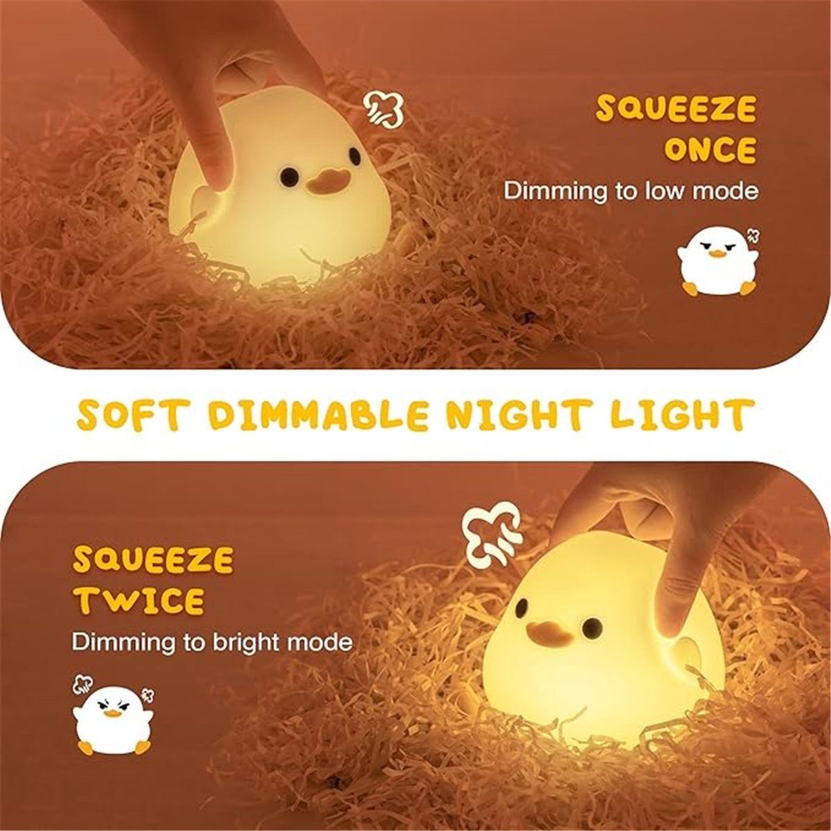 Nachtlicht Silikon Kinder Kawaii Nachttischlampe dimmbar K&B Touch LED