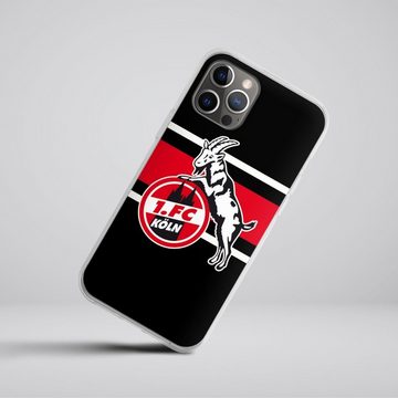 DeinDesign Handyhülle 1. FC Köln Offizielles Lizenzprodukt Colour Stripes 1.FC, Apple iPhone 12 Pro Max Silikon Hülle Bumper Case Handy Schutzhülle