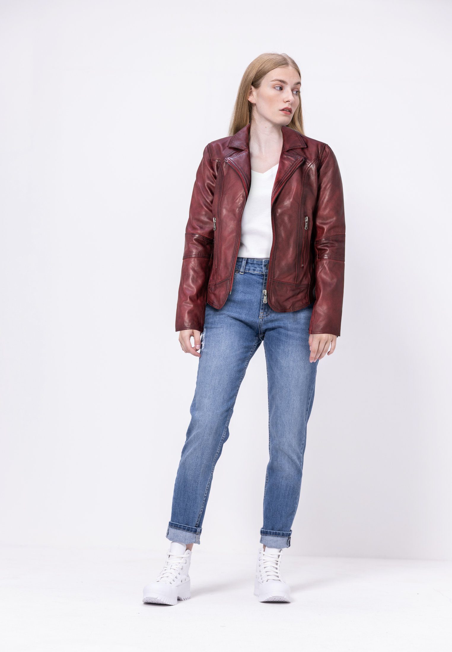 CBL Lederjacke MQ-43526 mit angesagtem Biker-Look